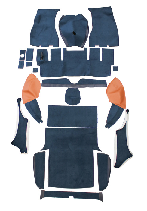 Carpet kit Volvo 1800ES blue/brown
