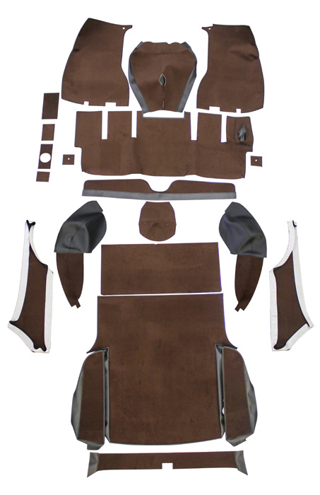 Carpet kit Volvo 1800ES brown/black RHD