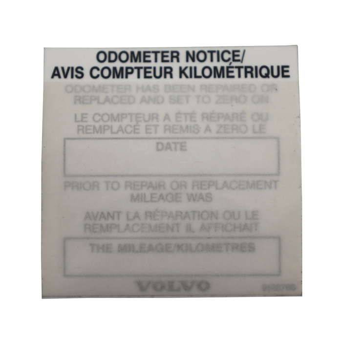 Decal Odometer Notice