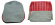 Cover Front seat 544A 58-60 red/grey
